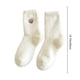 thumbnail image 3 of Calcetines blancos abullonados para San Valentín | Calcetines de forro polar grueso y acogedores para mujeres y niñas | Pack de 2 calcetines cálidos de invierno, 3 of 6