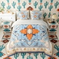 thumbnail image 2 of Erosebridal Hippie Mandala Twin Bedding Sets, Bohemian Floral Bedding Comforter Set, Blue Orange, Gray Reversible 7-Piece, 2 of 6