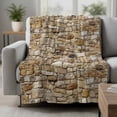 thumbnail image 2 of Brown Beige Stones Blanket Soft Cozy Warm Throw Blanket for Couch, Plush Fuzzy Flannel Fleece Blankets for Sofa, Farmhouse Stones Modern Art Bed Blankets Lightweight Gifts for Women, 50"x60", 2 of 9