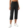 thumbnail image 2 of Rosvigor Capris for Women High Waisted Drawstring Athletic Pants Quick Dry Hiking Travel Capris Pants with Pockets, 2 of 7