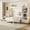 White, variant on Noble House Queen Murphy Bed with Adjustable Storage Shelves and Drawer, Foldable Wall Bed Frame, Walnut
