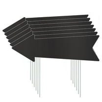 GIXUSIL 6Pcs Arrow Signs with Stakes ,15.8 x 6 inches Plastic Yard Signs ,This Way Directional Arrow Yard Signs,Christmas Party,Wedding Yard Signs, Birthday Party Signs,Black