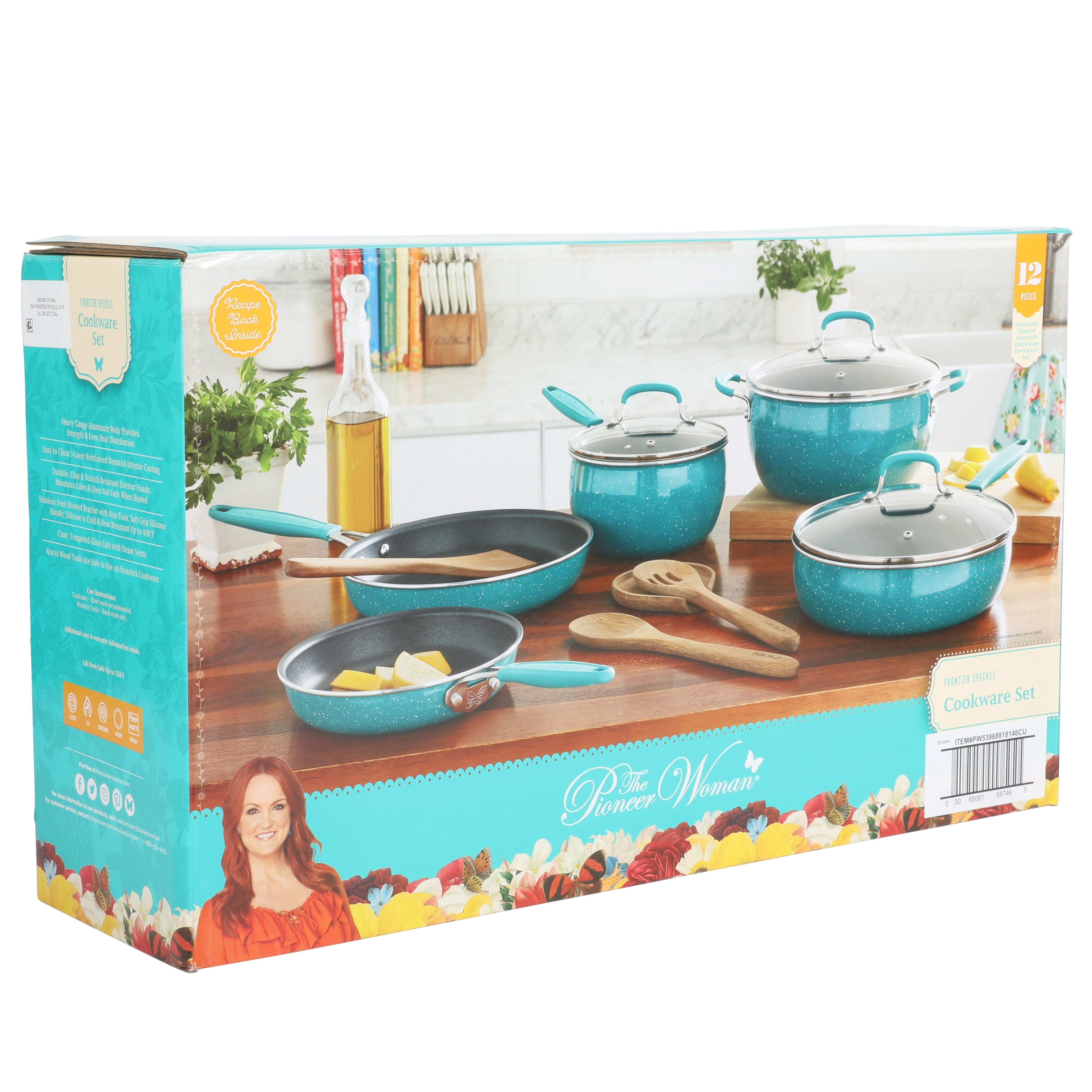 The Pioneer Woman Frontier Speckle Aluminum 12-inch Everyday Pan, Turquoise