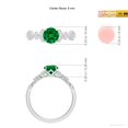 thumbnail image 5 of ANGARA Lab Grown Vintage Style Round Emerald Engagement Ring with Leaf Motifs for Women in 14K White Gold (Size-6mm) | May Birthstone, Anniversary, Jewelry Gift for Women | Lab-Grown Emerald Ring, 5 of 8
