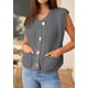 thumbnail image 3 of Chaleco tipo suéter PRETTYGARDEN para mujer, de punto grueso, con botones, gris, 3 of 8