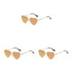 thumbnail image 3 of Gafas de sol en forma de corazón Sonducket Marco de metal dorado Lentes Tac reflectantes rojas, 3 of 6