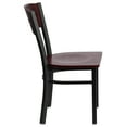thumbnail image 5 of Emma + Oliver Black 4 Square Back Metal Dining Chair - Mahogany Wood Back & Seat, 5 of 7