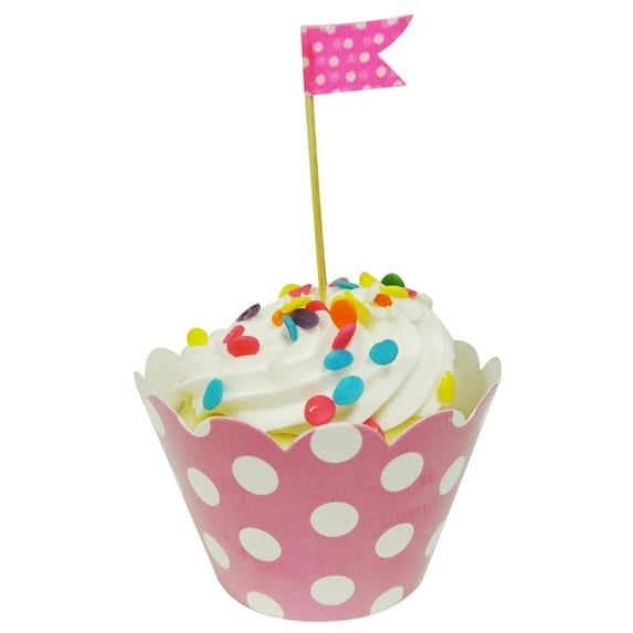 Wrapables® Standard Size Polka Dots Cupcake Wrappers (Set of 60), Pink