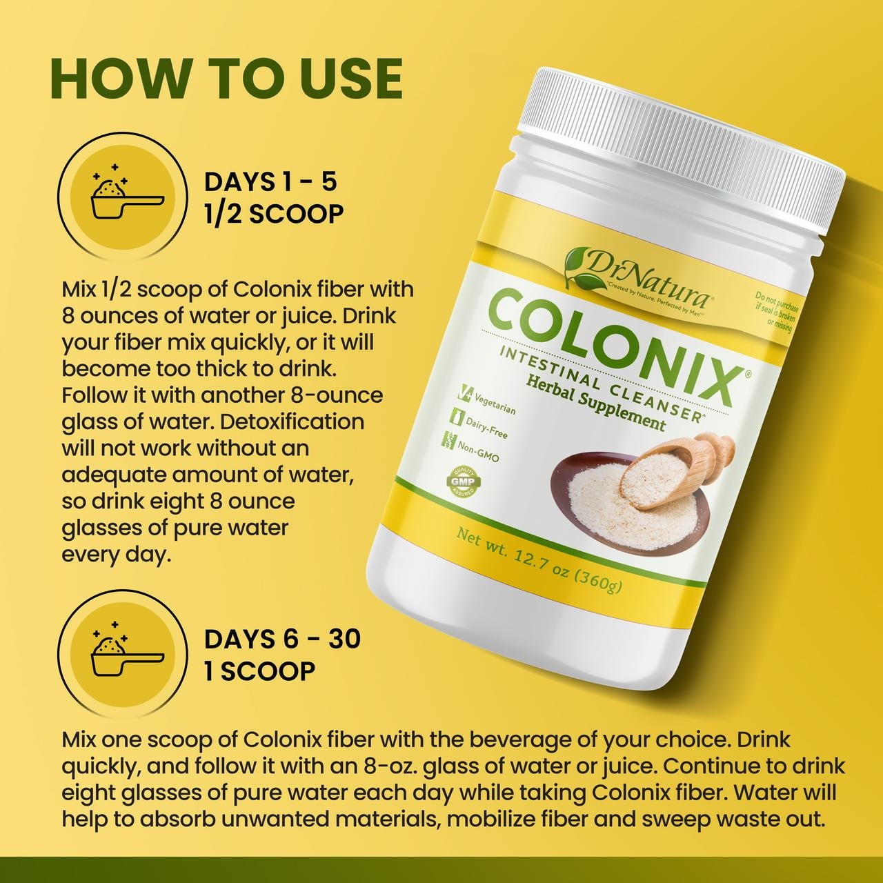 Dr. Natura Colonix Herbal Supplement Powder, Digestive Detox