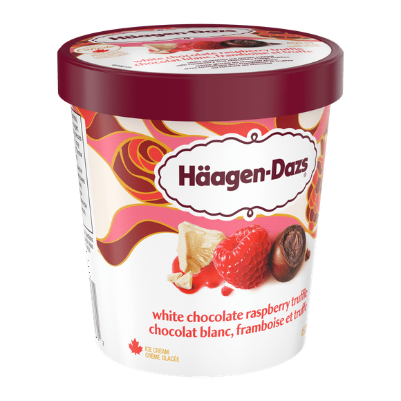 HÄAGEN-DAZS White Chocolate Raspberry Truffle Ice Cream 450 ml, E-HAGEN DAZS HD WHT CHOC RSP TRF
