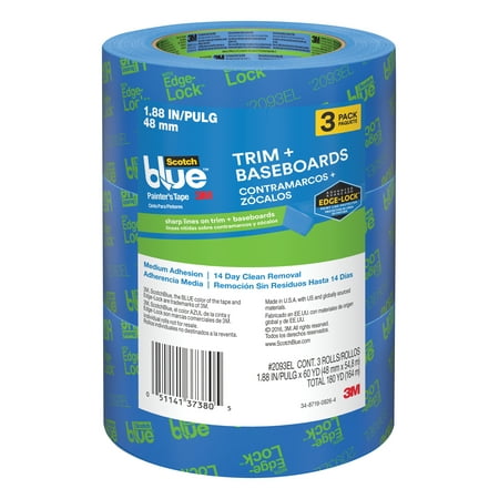 ScotchBlue Painter's Tape Trim and Baseboards with Edge-Lock, 1.88