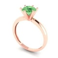thumbnail image 2 of Solitaire Engagement Ring for Women - 1ct Simulated Green Diamond in 14K Rose Gold Promise Ring, 2 of 6