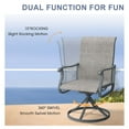 thumbnail image 3 of Vicllax 7-Piece Outdoor Patio Dining Set Metal Swivel Chairs & Round Steel Table with Umbrella Hole, 3 of 10