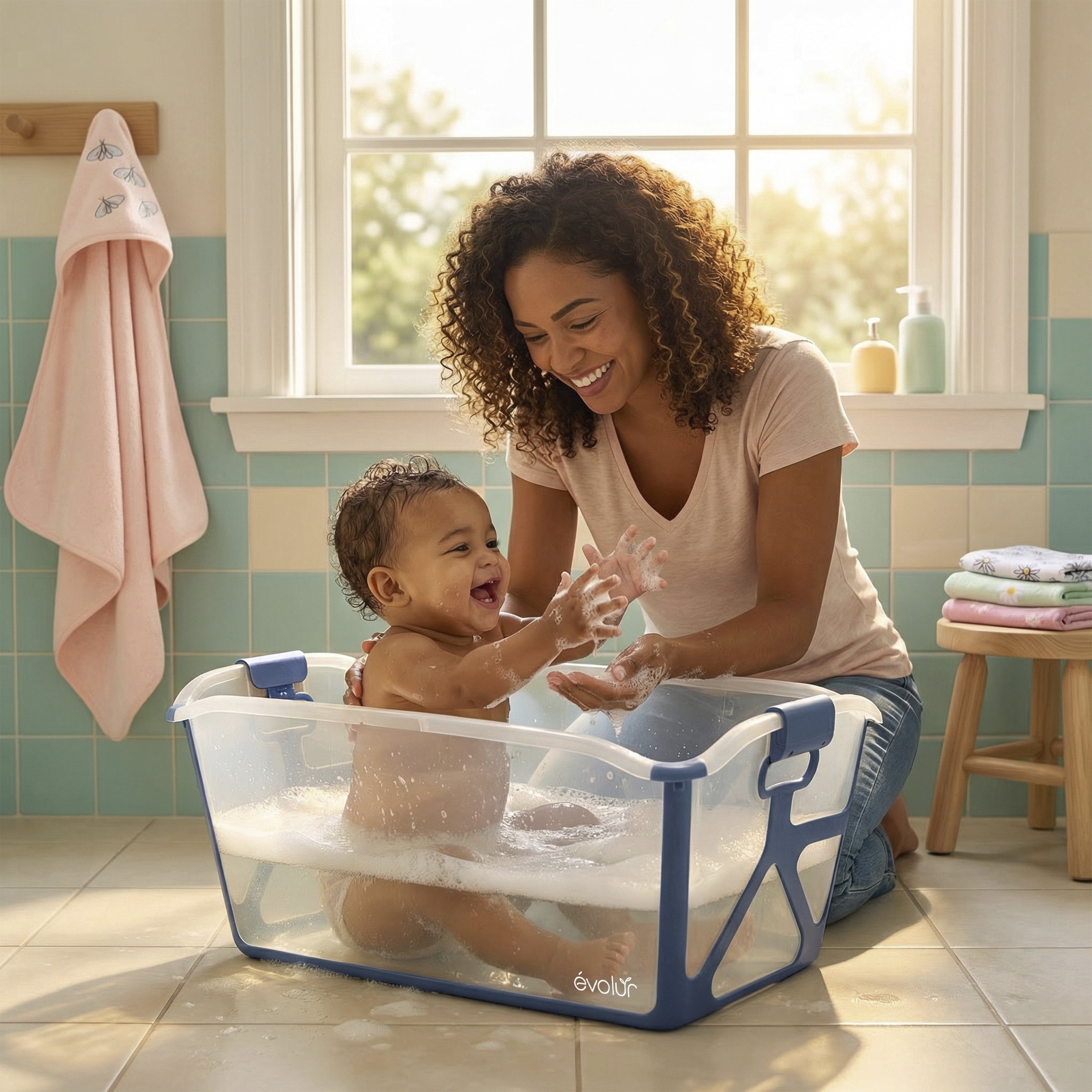 Evolur Supple Baby Spa Set, Navy
