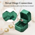 thumbnail image 2 of TAIMY Octagonal Velvet Proposal Ring Box, Single Slot Engagement Ring Box with Raised Ring Slot, Luxury Wedding Jewelry Gift Box (green), 2 of 6