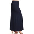 thumbnail image 2 of Women's Plus Size Foldable Waist Solid Maxi Skirt, 2 of 5