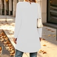 thumbnail image 5 of Edvintorg Womens Tunic Tops Plus Size Solid Color Long Sleeve Crew Neck Loose Lightweight Casual Shirt Women's Clothing White Pull-On, 5 of 7