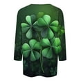 thumbnail image 4 of Xuyuer St. Patrick's Day Graphic Tee - Ladies' Relaxed Fit Crew Neck 3/4 Sleeve Top for Irish Festival Outings, Pub Crawl Events, Luck-Themed Casual Wear & Shamrock Print Street Style, 4 of 5