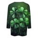 thumbnail image 4 of Xuyuer St. Patrick's Day Graphic Tee - Ladies' Relaxed Fit Crew Neck 3/4 Sleeve Top for Irish Festival Outings, Pub Crawl Events, Luck-Themed Casual Wear & Shamrock Print Street Style, 4 of 5