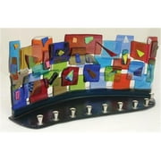 Judaica TB-MEN-375 Jerusalem Wall Glass Menorah