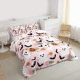 thumbnail image 3 of Feelyou Funny Cute Ghost Bedding Comforter Set for Kids, Rustic Groovy Floral Twin Comforter Sets, Halloween Bat Pumpkin Reversible Bedding Set, Microfiber Bedroom Decor, 2pcs, 3 of 8