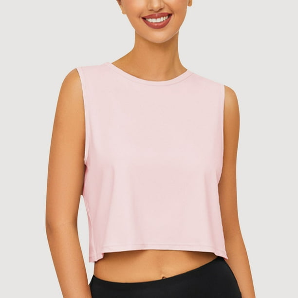 mfyjkho Camisetas Sin Mangas De Talla Grande, Camisolas Sin Mangas De Verano Con Cuello Redondo Y Color Liso Para Mujer Tops Casuales Para Mujer M