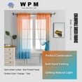 thumbnail image 5 of Orange Teal Ombre Sheer Curtains for Kids playroom 2 Panels Rod Pocket Bedroom Window Semi Voile Drapes Faux Linen Décor Girls Livingroom Room Decoration Party 63 Inch Long, 5 of 6
