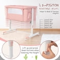 thumbnail image 2 of Babyjoy 3-in-1 Baby Bassinet Beside Sleeper Crib with 5-Level Adjustable Heights Pink, 2 of 6