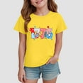 thumbnail image 2 of Gubotare Girls Fourth of July Shirt Girls' T Shirts Short Sleeve Summer Shirts Fashion Crewneck Tops Tee Blouse (Yellow,Size 13-14 Years), 2 of 4