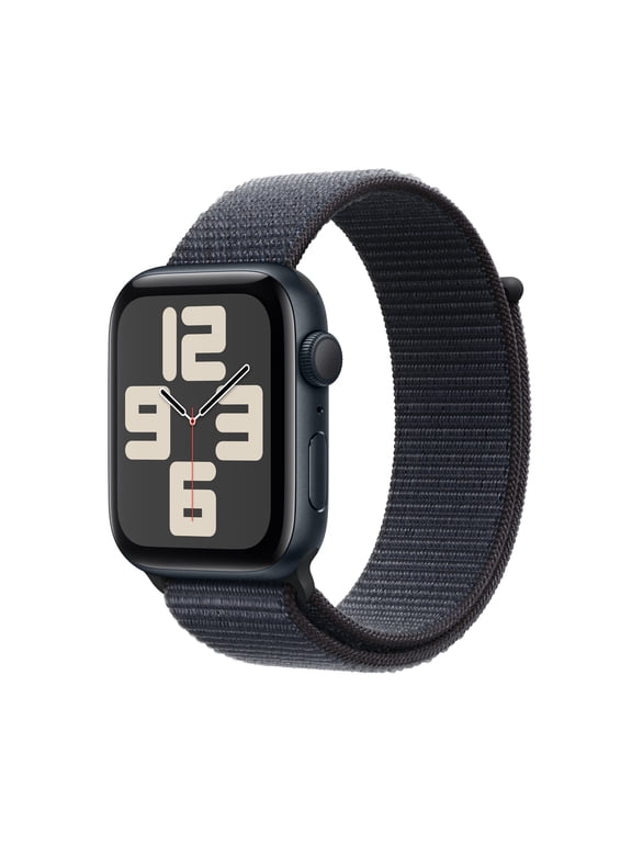 Restored Apple Watch SE (2nd Gen) [GPS 44mm] Smartwatch with Midnight Aluminum Case with Ink Sport Loop