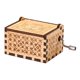 thumbnail image 4 of Caja de música con manivela grabada decorativa de madera antigua de 3 piezas, 4 of 5