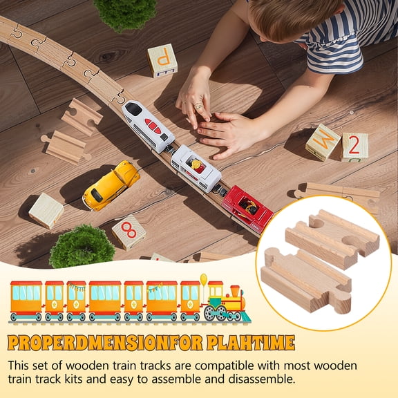 Raindrops rail track Wooden Train Tracks Wood Smooth Running Children over 3 years old 18pcs