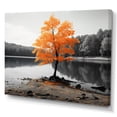 thumbnail image 2 of Designart "Shades Of Gray on an Orange Lake" Lake House Cottage Wall Art Living Room, 2 of 5