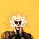 thumbnail image 4 of Fiudx Diadema de Calavera de Halloween, Diseño Floral de Festival Fantasma, Rosa Multicolor, Accesorio de Fiesta Cómodo, Fácil de Usar, Perfecto para Bailes de Máscaras, Tamaño 33 X 25 X 4 Cm, 4 of 6