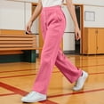 thumbnail image 4 of WMTBSRSW Teen Girls High Waisted Dress Pants Kids School Uniform Slacks with Pockets Casual Straight Leg Trousers Pink 6-7Years, 4 of 7