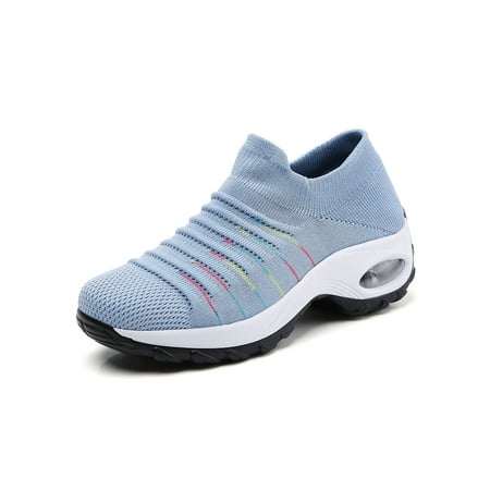 

SIMANLAN Women s Air Cushion Athletic Running Shoe Breathable Mesh Casual Slip-On Sneaker