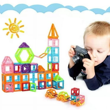 Magnetic Tiles Building Blocks Toddler Toys Magnets for Kids,100PCS Magnetic Blocks Building Toys for 3  Year Old Boys Girls Educational Games Stacking Blocks Gifts