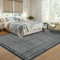 thumbnail image 2 of Memoryfield 5' x 7' Modern Geometric Area Rug, Low Pile Washable Non-Shedding Soft Rug, for Living Room Bedroom, Gray, 2 of 10
