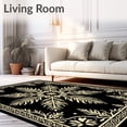 thumbnail image 2 of ODIKA 4'x6' Machine Washable Non-Slip Area Rug, Snowflake Burst Welcome with Crystalline Winter High Traffic Rug, Gold, 628795, 2 of 7