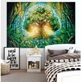 thumbnail image 3 of Tree of Life Tapastry Green Tree Tapestry Wall Hanging,Trippy Aesthetic Wall Art,Spiritual Decor,Forest Wall Hanging Decor Vibrant Nature Home Decoration for Bedroom,Living Room,Dorm (60" W x 40" H), 3 of 7