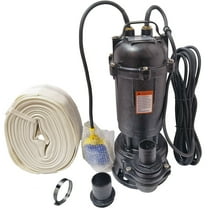 iMeshbean 2HP Submersible Sump Pump 1500W Cast Iron Sewage Pump 6498GPH w/66ft HOSE 110V