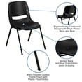 thumbnail image 5 of Flash Furniture 5 Pack HERCULES Series 661 lb. Capacity Black Ergonomic Shell Stack Chair with Black Frame and 16'' Seat Height, 5 of 13