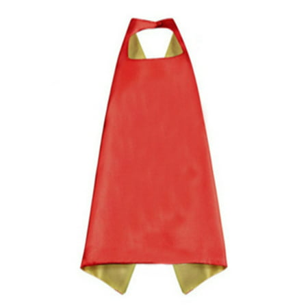Muka Double-side Superhero Cape Dress Up Halloween Costume For Kid & Adult-Yellow/Red-43in x