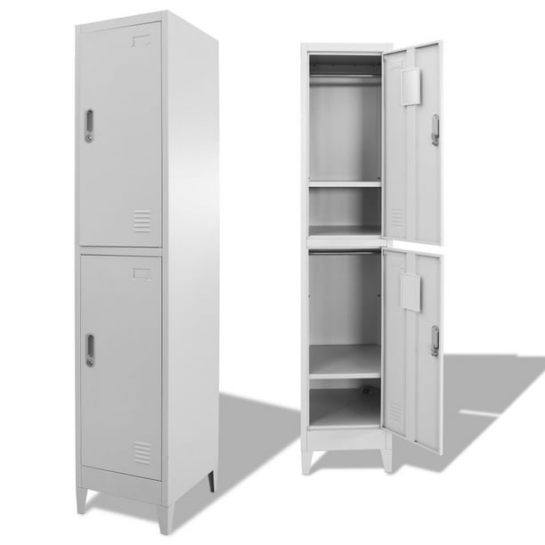 fictie blok Besnoeiing Kepooman Home Office Metal Tall Storage Locker Cabinet with 2 Compartments,  Grey - Walmart.com