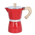 thumbnail image 1 of Stovetop Moka Pot, Ergonomic Handle Design Coffee Kettle 300ML Comfortable Grip  For Home For Office Red, 1 of 8