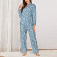thumbnail image 2 of Balery Floral Retro Style Conjunto de Pijama con Estampado para Mujer, Conjunto de Dos Piezas con Manga Larga, Ropa de Dormir Suave con Bolsillos, Pijamas Cómodos-X-Large, 2 of 7