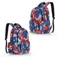 thumbnail image 5 of SCRAWLGOD July 4th American Flag Spiral Print Casual Laptop Backpack for Kids, Lightweight Daypack for Work Travel Commute School, Practical Spacious Organized Classic Design, 5 of 7
