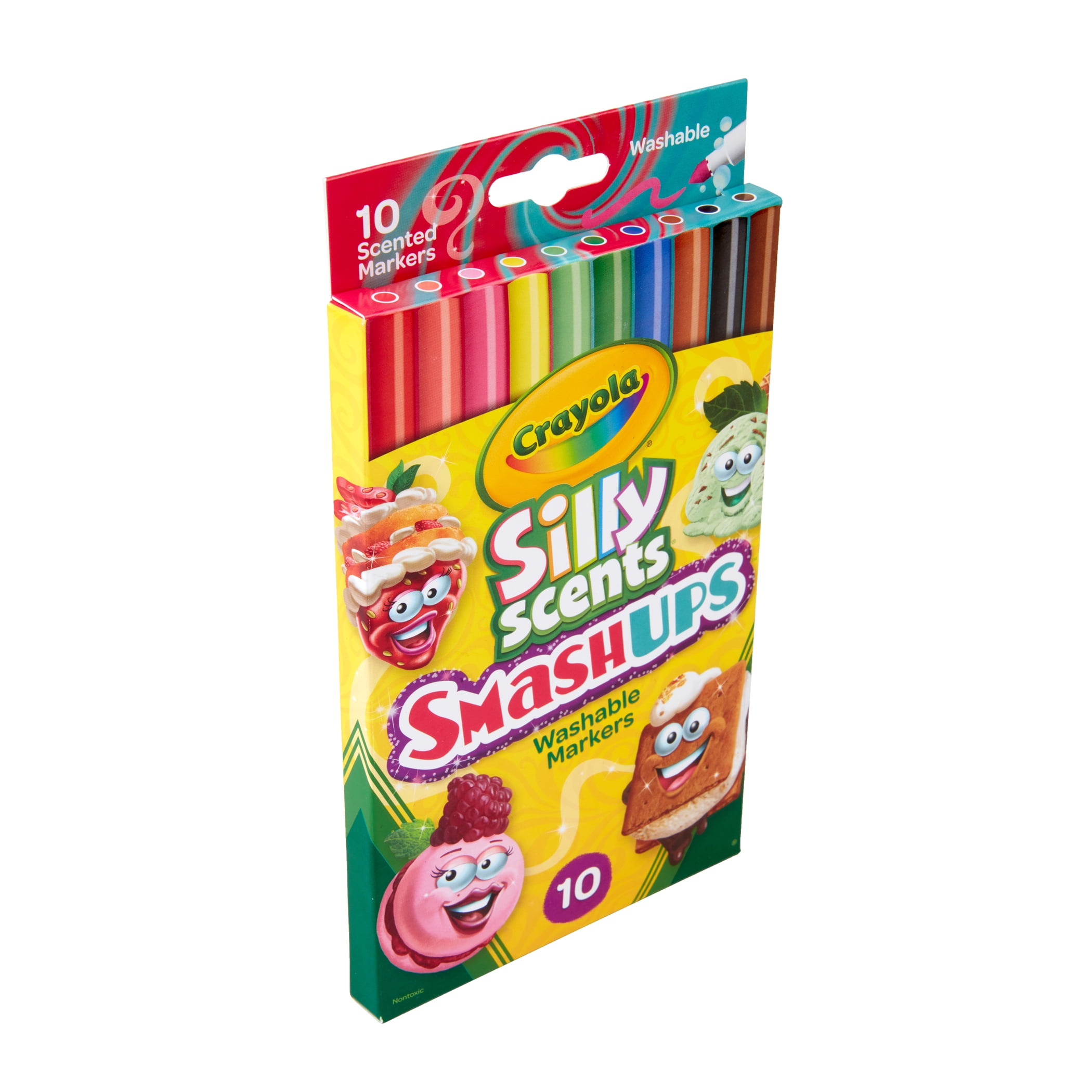 Crayola Silly Scents Smash Ups Slim Washable Scented Markers, 10 Per Pack, 6 Packs