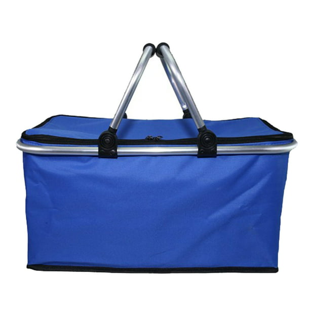 Large Size Insulated Picnic Basket - Strong Aluminum Frame & Waterproof  Lining - Blue - Walmart.com