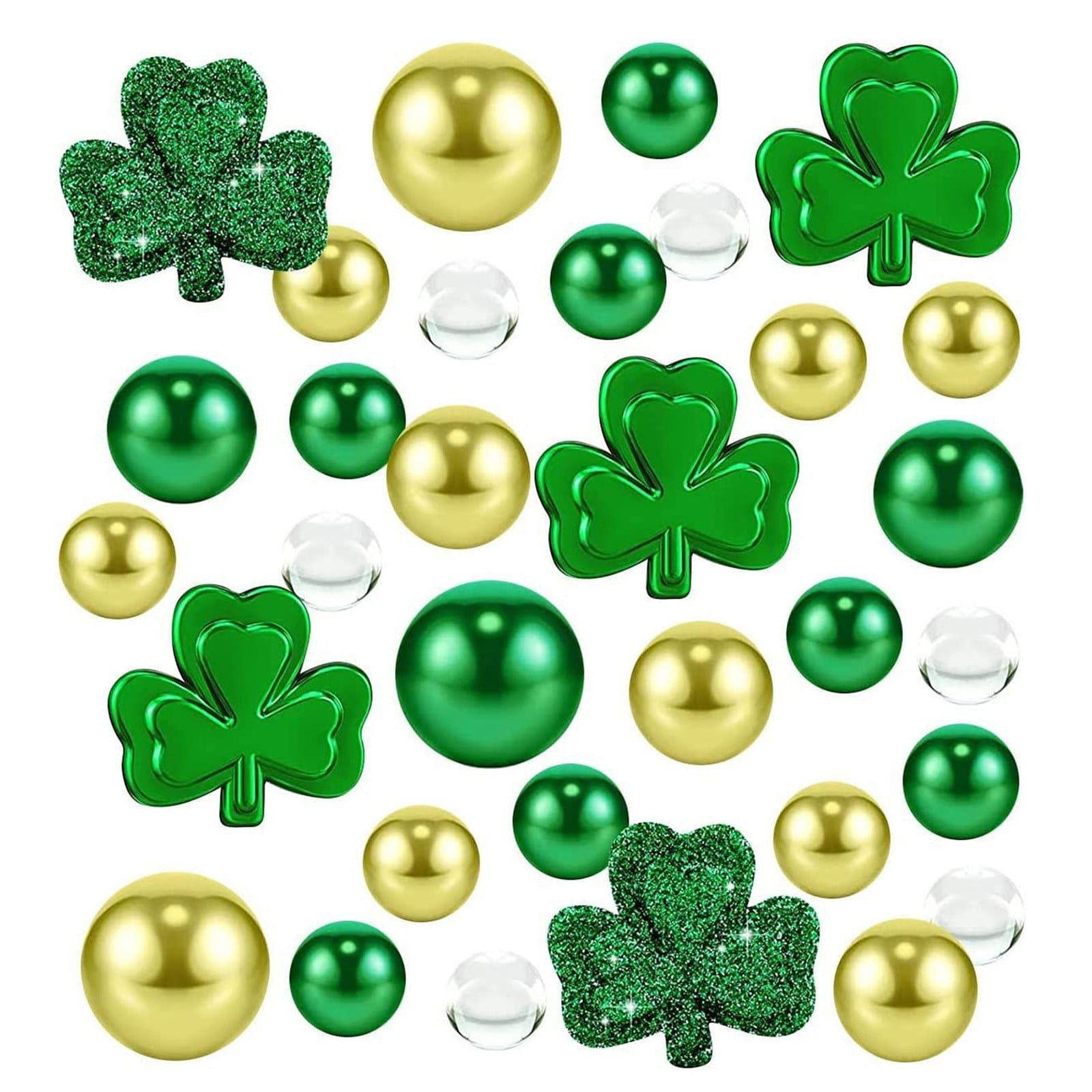 St. Patrick's Day Vase Filler Water Gel Beads Clear Water Beads Shamrocks Floating Pearls for